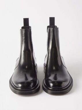 The Row Black Leather Chukka Boots for Men